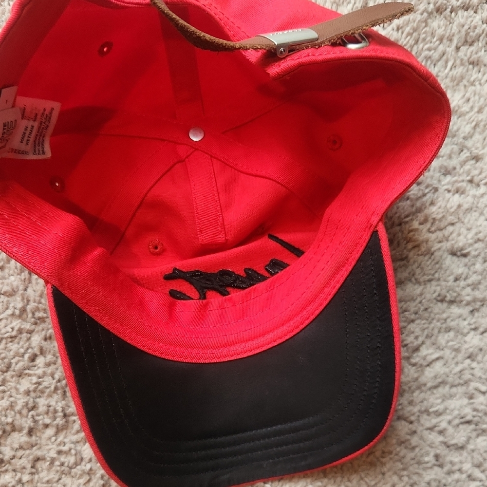 Lacoste Red Baseball Cap With Black Script - image 5